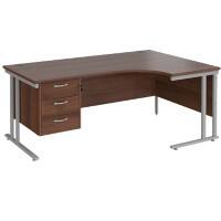 Dams International Right Hand Ergonomic Desk MC18ERP3SW 1,800 x 1,200 x 725 x 800 - 990 mm