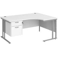 Dams International Right Hand Ergonomic Desk MC16ERP2SWH 1,600 x 1,200 x 725 x 800 - 990 mm