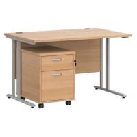 Dams International Straight Desk with 2 Drawer Pedestal SBS212B 1,200 x 800 x 725 mm