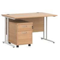 Dams International Straight Desk with 2 Drawer Pedestal SBWH212B 1,200 x 800 x 725 mm