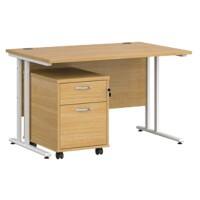 Dams International Straight Desk with 2 Drawer Pedestal SBWH212O 1,200 x 800 x 725 mm