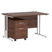 Dams International Straight Desk with 2 Drawer Pedestal SBWH212W 1,200 x 800 x 725 mm