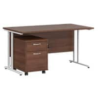 Dams International Straight Desk with 2 Drawer Pedestal SBWH214W 1,400 x 800 x 725 mm