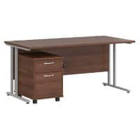 Dams International Straight Desk with 2 Drawer Pedestal SBS216W 1,600 x 800 x 725 mm