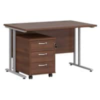Dams International Straight Desk with 3 Drawer Pedestal SBS312W 1,200 x 800 x 725 mm