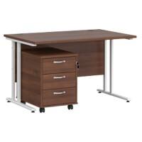 Dams International Straight Desk with 3 Drawer Pedestal SBWH312W 1,200 x 800 x 725 mm