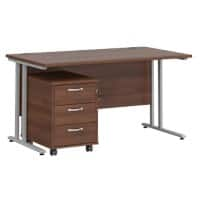 Dams International Straight Desk with 3 Drawer Pedestal SBS314W 1,400 x 800 x 725 mm