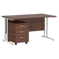 Dams International Straight Desk with 3 Drawer Pedestal SBWH314W 1,400 x 800 x 725 mm