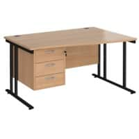 Dams International Wave Desk MC14WRP3KB 1,400 x 725 x 800 - 990 mm