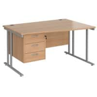 Dams International Wave Desk MC14WRP3SB 1,400 x 725 x 800 - 990 mm