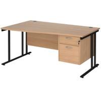 Dams International Wave Desk MC16WLP2KB 1,600 x 725 x 800 - 990 mm