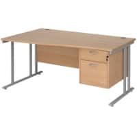 Dams International Wave Desk MC16WLP2SB 1,600 x 725 x 800 - 990 mm