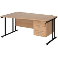 Dams International Wave Desk MC16WLP3KB 1,600 x 725 x 800 - 990 mm