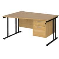 Dams International Wave Desk MC14WLP2KO 1,400 x 725 x 800 - 990 mm