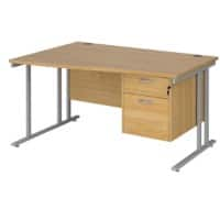 Dams International Wave Desk MC14WLP2SO 1,400 x 725 x 800 - 990 mm