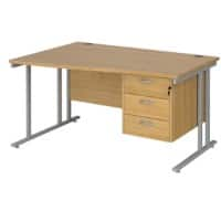 Dams International Wave Desk MC14WLP3SO 1,400 x 725 x 800 - 990 mm