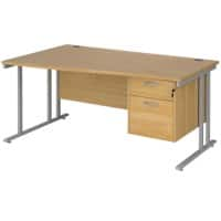 Dams International Wave Desk MC16WLP2SO 1,600 x 725 x 800 - 990 mm