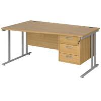 Dams International Wave Desk MC16WLP3SO 1,600 x 725 x 800 - 990 mm