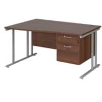 Dams International Wave Desk MC14WLP2SW 1,400 x 725 x 800 - 990 mm