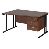 Dams International Wave Desk MC14WLP3KW 1,400 x 725 x 800 - 990 mm