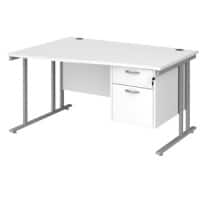 Dams International Wave Desk MC14WLP2SWH 1,400 x 725 x 800 - 990 mm