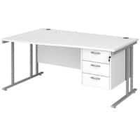 Dams International Wave Desk MC16WLP3SWH 1,600 x 725 x 800 - 990 mm