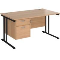 Dams International Desk MC14P2KB 1,400 x 800 x 725 x 800 - 990 mm