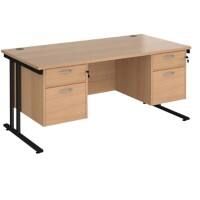 Dams International Desk MC16P22KB 1,600 x 800 x 725 x 800 - 990 mm