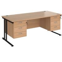 Dams International Desk MC18P33KB 1,800 x 800 x 725 x 800 - 990 mm