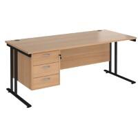 Dams International Desk MC18P3KB 1,800 x 800 x 725 x 800 - 990 mm