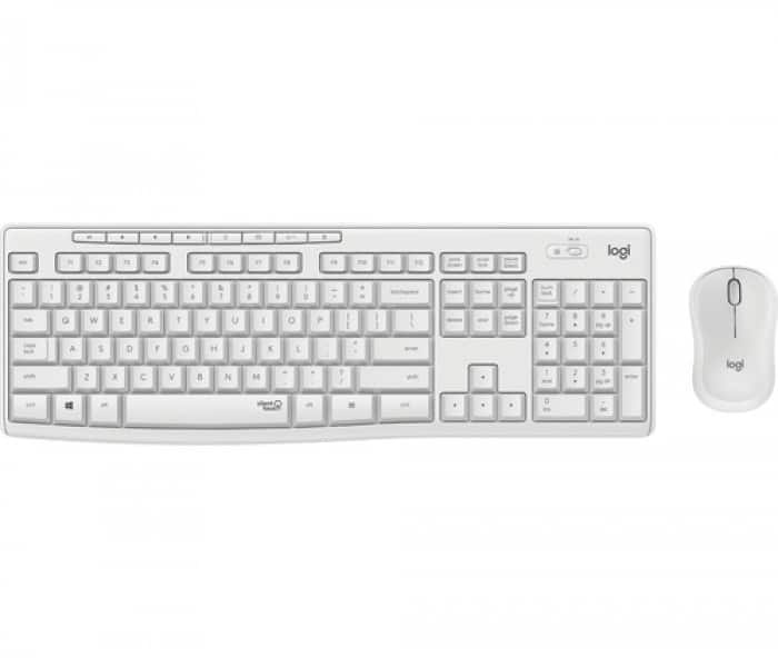 Logitech Set Keyboard And Mouse Wireless QWERTY White MK295 White