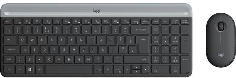 Logitech Keyboard and Mouse Wireless QWERTY Graphite MK470