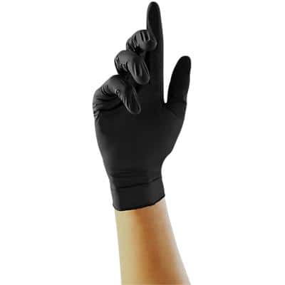 PRO.TECT Disposable Gloves Nitrile Non-powdered Small (S) Black Pack of 100