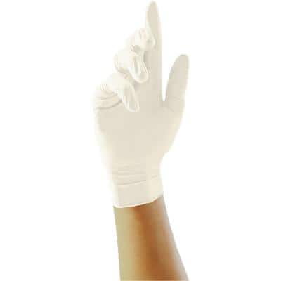 UNICARE Disposable Gloves Latex Powdered Medium (M) Natural Pack of 100