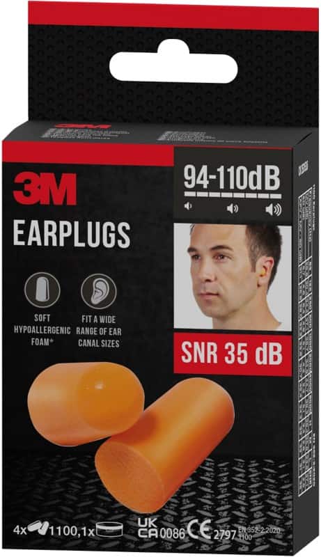 3M Ear Plugs Orange Pack of 4
