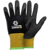 TEGERA Infinity Non Disposable Handling Gloves Nitrile Foam Size 8 Black, Yellow 6 Pairs