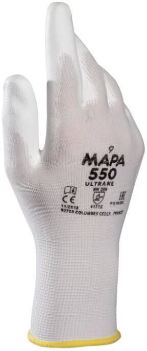 Mapa Professional Ultrane 550 Non-Disposable Handling Gloves PP (Polypropylene) Size 9 White