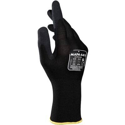 Mapa Professional Ultrane 641 Non-Disposable Handling Gloves Nitrile Size 8 Black