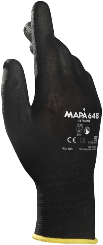 Mapa Professional Ultrane 648 Handling Gloves PP (Polypropylene) Non-Powdered Size 8 Black 2 Gloves 