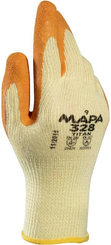 Mapa Professional Titan 328 Handling Gloves Latex Non-Powdered Extra Large (XL) Yellow 2 Gloves 