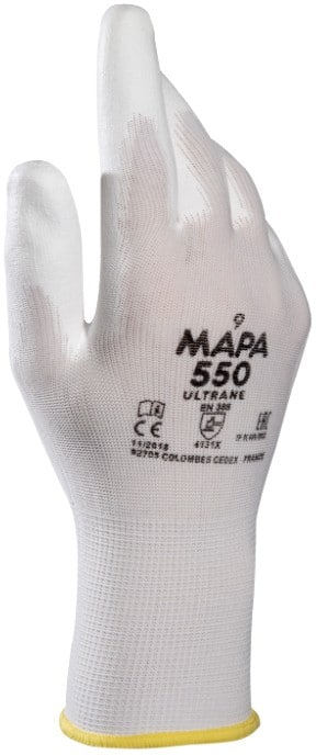 Mapa Professional Ultrane 550 Non-Disposable Handling Gloves PP (Polypropylene) Size 8 White