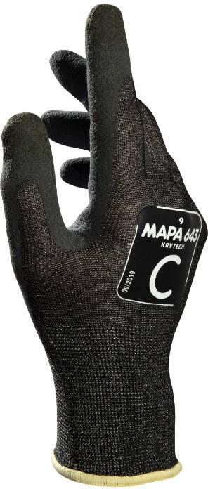 Mapa Professional Krytech 643 Non-Disposable Handling Gloves Nitrile Size 9 Black