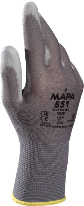 Mapa Professional Ultrane 551 Non Disposable Handling Gloves PP (Polypropylene) Non-Powdered Size 10 Grey