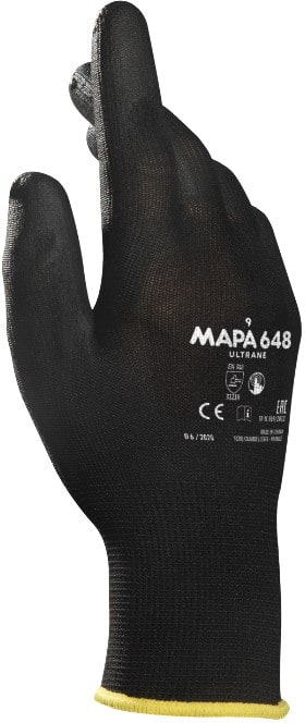 Mapa Professional Ultrane 648 Handling Gloves PP (Polypropylene) Non-Powdered Medium (M) Black 2 Gloves 