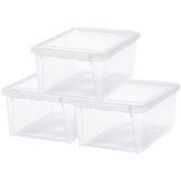 SmartStore Storage Boxes 32 L Plastic Clear 30 (W) x 40 (D) x 28 (H) cm Pack of 3