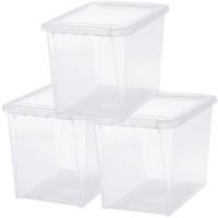 SmartStore Storage Boxes Plastic Transparent 30 (W) x 40 (D) x 44 (H) cm Pack of 3