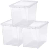 SmartStore Storage Boxes Plastic Transparent 30 (W) x 40 (D) x 44 (H) cm Pack of 3