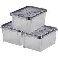 SmartStore Storage Boxes Plastic White 30 (W) x 40 (D) x 28 (H) cm Pack of 3