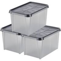 SmartStore Storage Boxes Plastic White 40 (W) x 60 (D) x 45 (H) cm Pack of 3