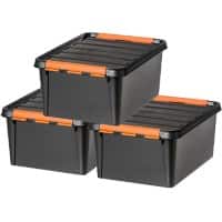 SmartStore Storage Boxes Plastic White 30 (W) x 40 (D) x 27 (H) cm Pack of 3